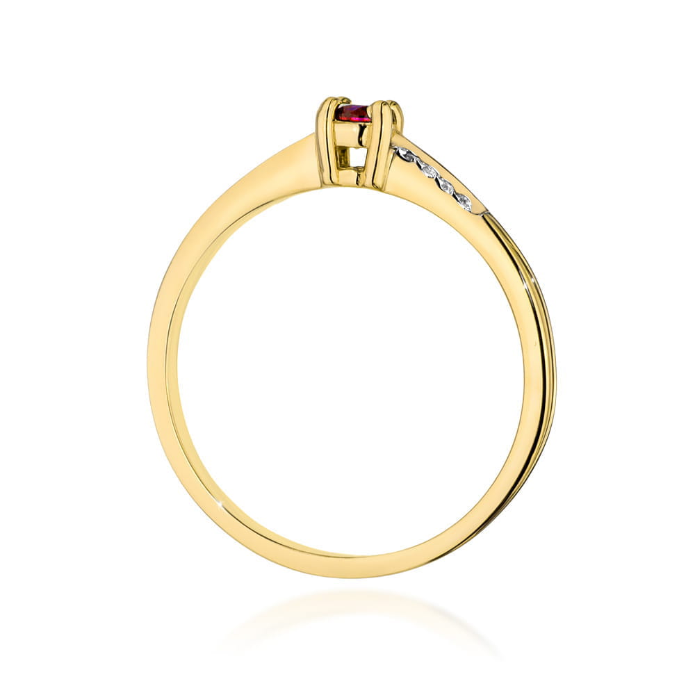 Pierścionek Rubin 0,15ct żółte złoto 4 Pierścionek Rubin 0,15ct żółte złoto - obrazek 3