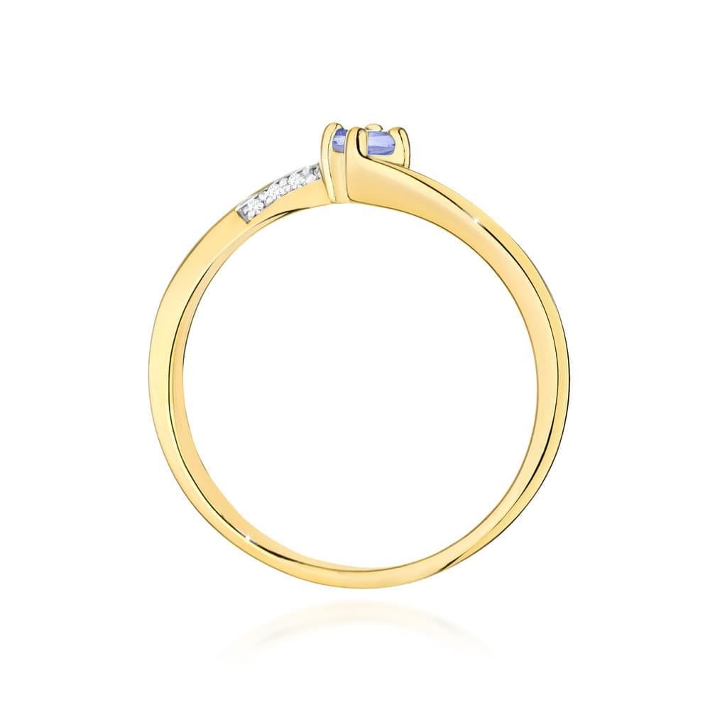 Pierścionek Tanzanit 0,15ct żółte złoto 4 Pierścionek Tanzanit 0,15ct żółte złoto - obrazek 3