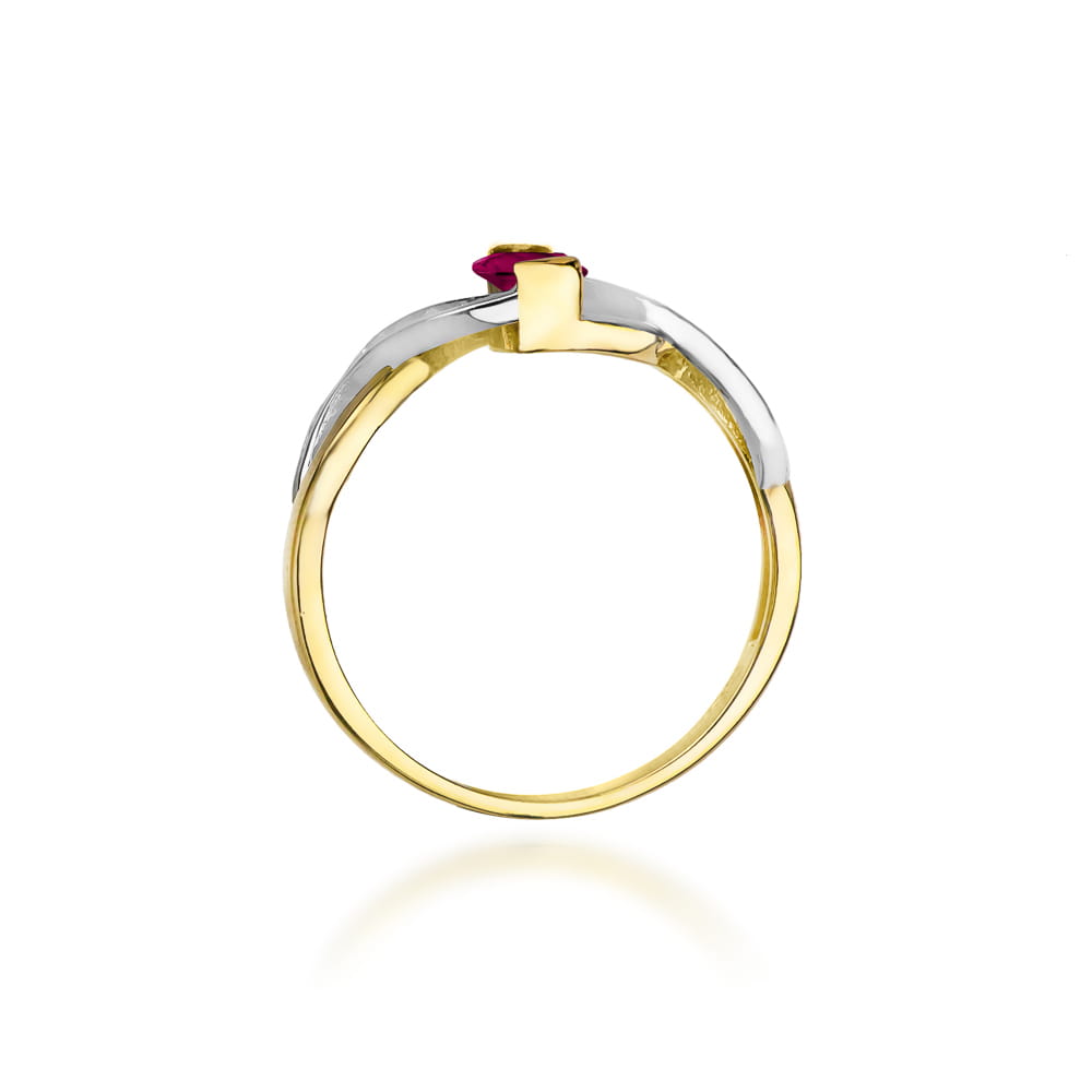 Pierścionek Rodolit 0,50ct żółte złoto 4 Pierścionek Rodolit 0,50ct żółte złoto - obrazek 3