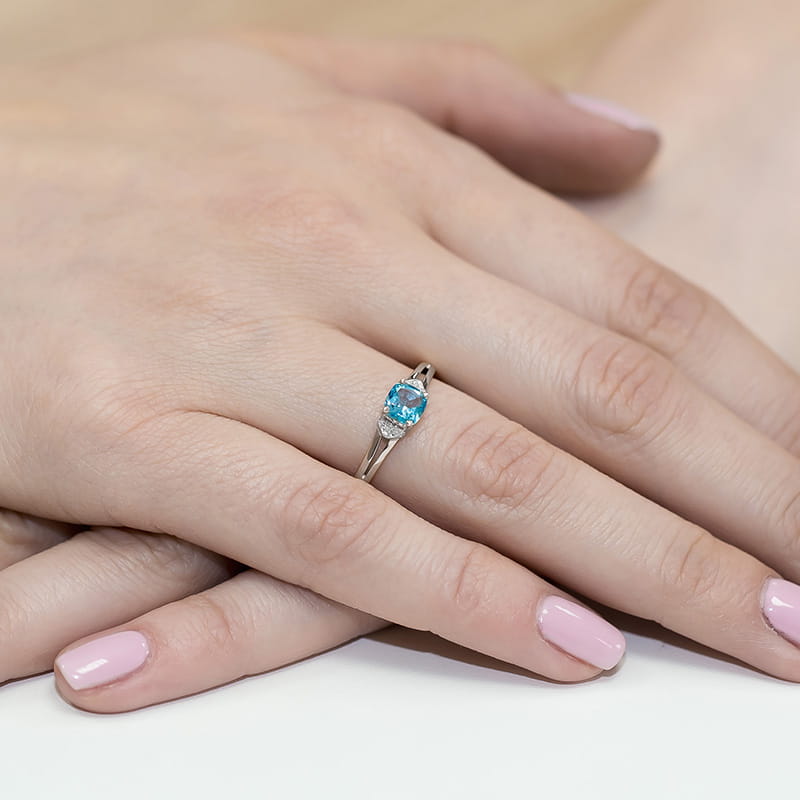 Pierścionek Topaz 0,70ct białe złoto 5 Pierścionek Topaz 0,70ct białe złoto - obrazek 4