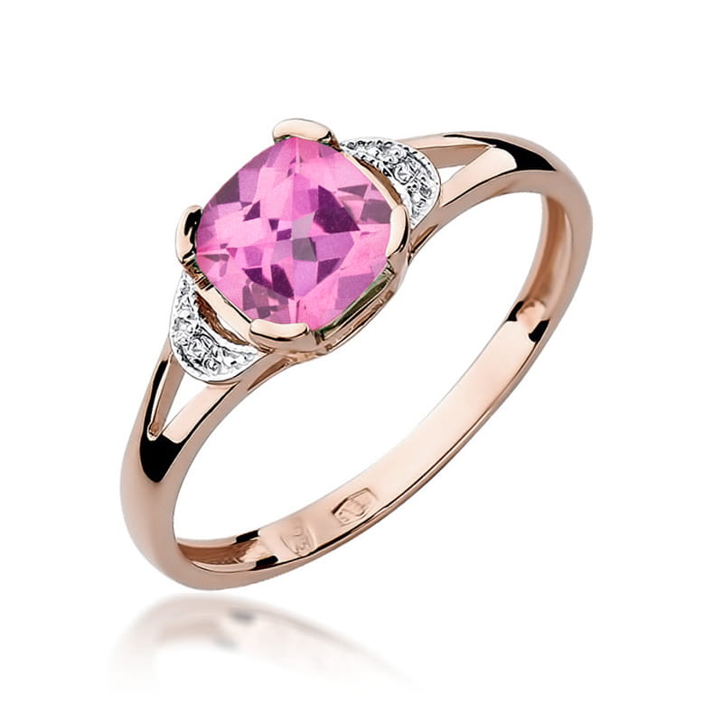 Pierścionek W040 Różowy Topaz 1