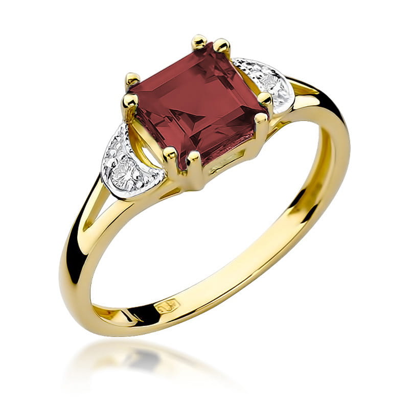Pierścionek W040B Granat 1