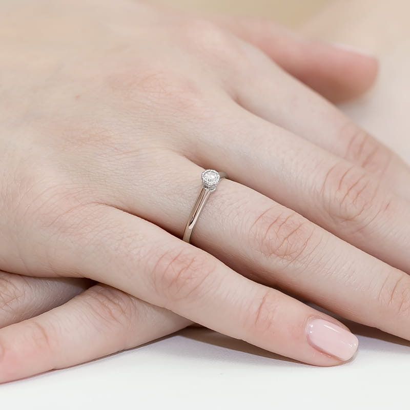 Pierścionek Diament 0,13ct białe złoto 5 Pierścionek Diament 0,13ct białe złoto - obrazek 4