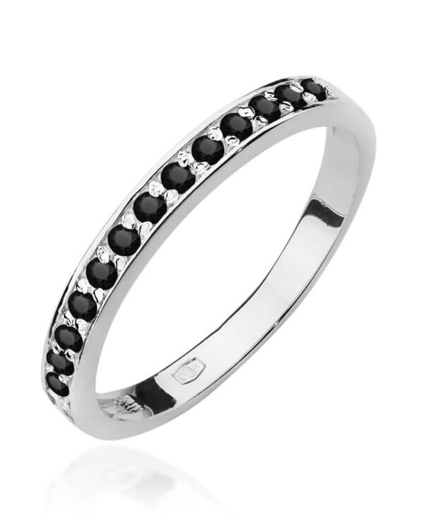 Pierścionek W0446 z czarnymi diamentami białe złoto Jubiler Kraków BigDIAMOND