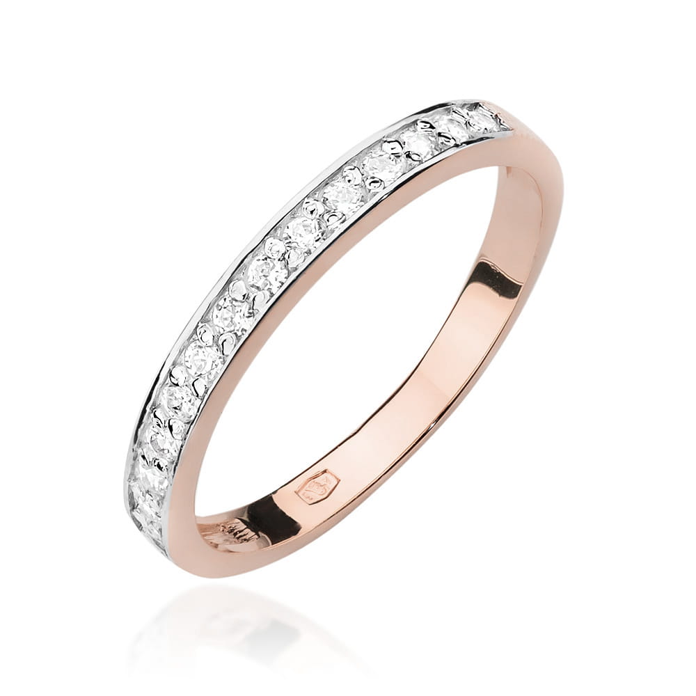 Pierścionek W0446 z diamentami różowe złoto Jubiler Kraków BigDIAMOND