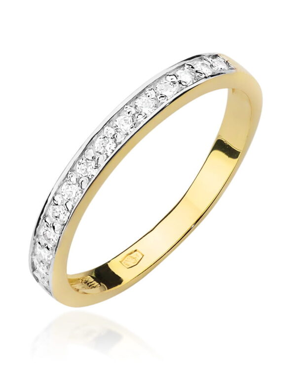 Pierścionek W0446 z diamentami żółte złoto Jubiler Kraków BigDIAMOND