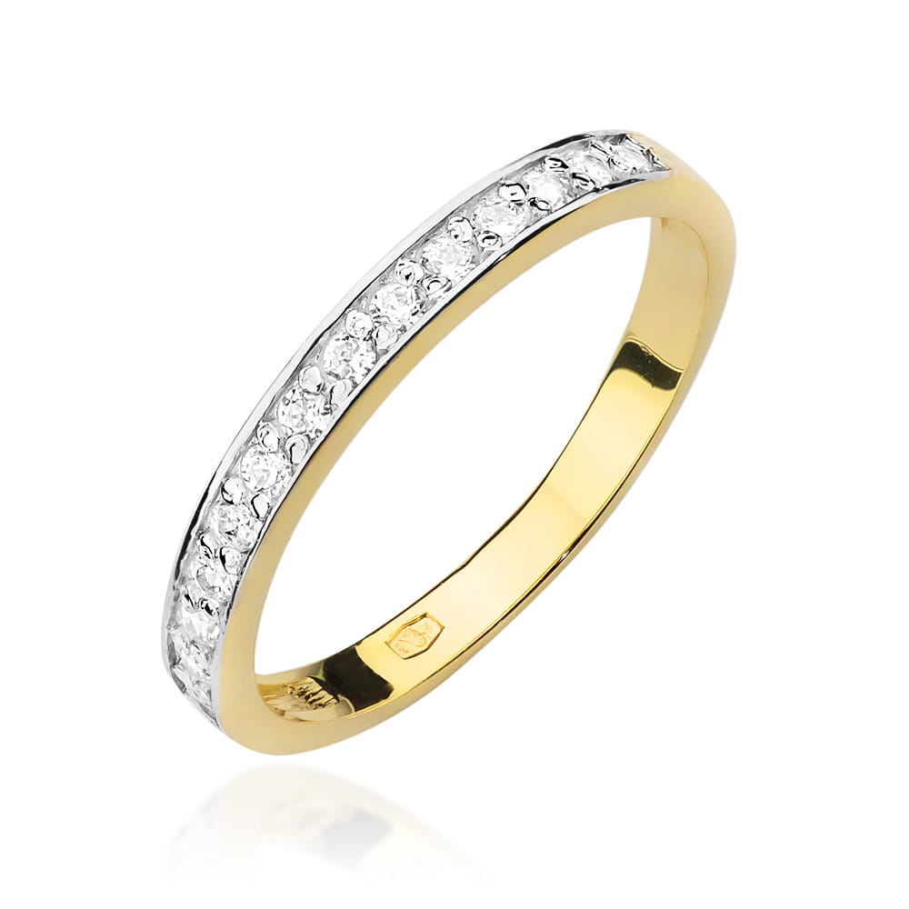 Pierścionek W0446 z diamentami żółte złoto Jubiler Kraków BigDIAMOND