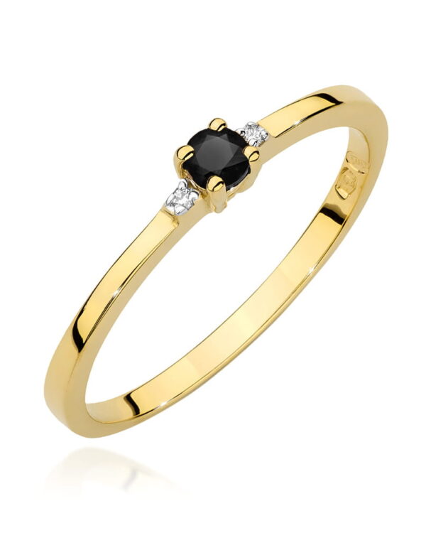 Pierścionek W0464 Czarny Diament 0