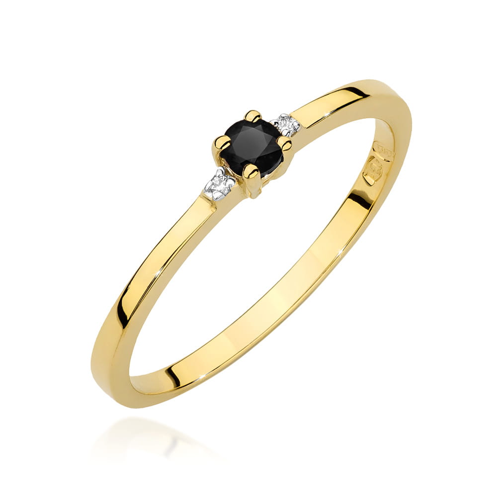 Pierścionek W0464 Czarny Diament 0