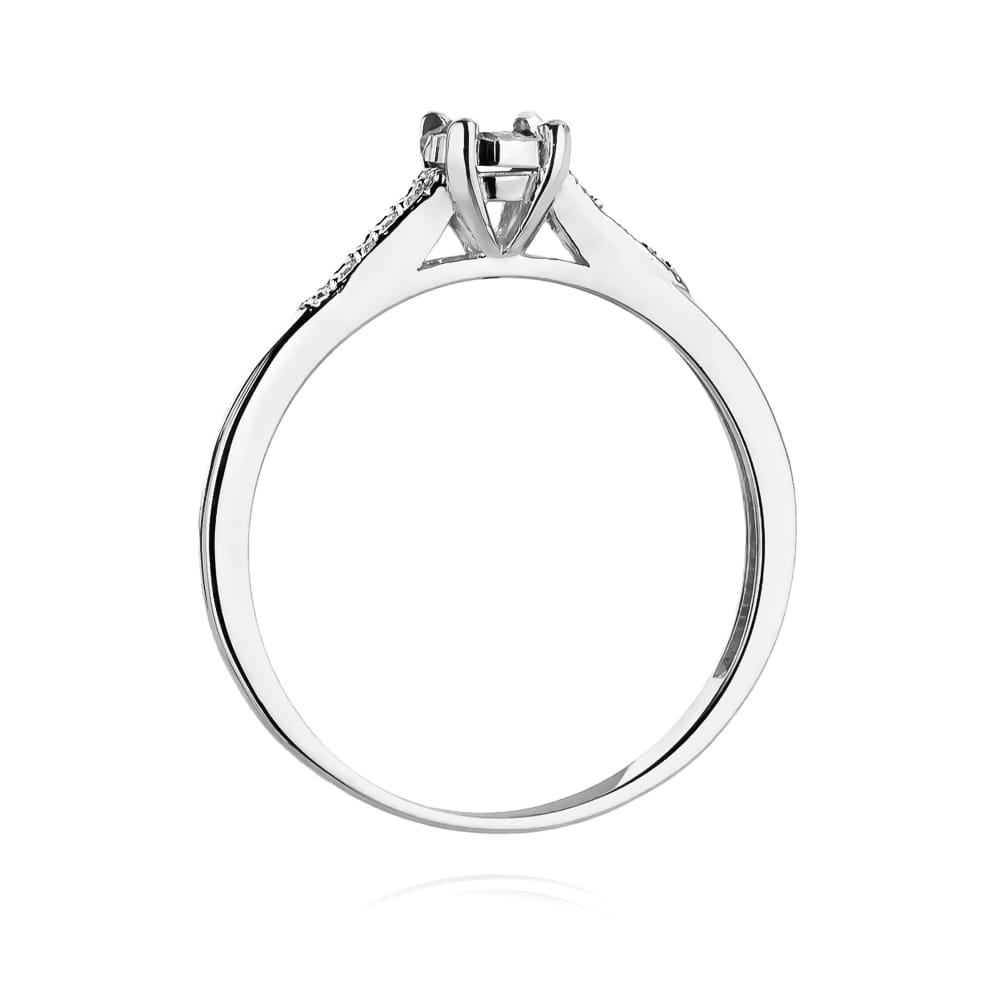 Pierścionek Diament 0,08ct białe złoto 4 Pierścionek Diament 0,08ct białe złoto - obrazek 3