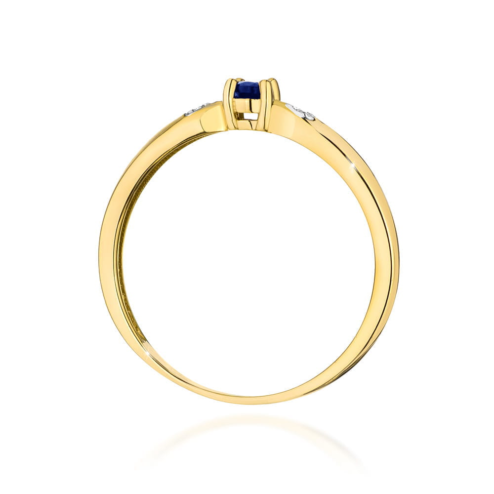Pierścionek Szafir 0,15ct żółte złoto 4 Pierścionek Szafir 0,15ct żółte złoto - obrazek 3