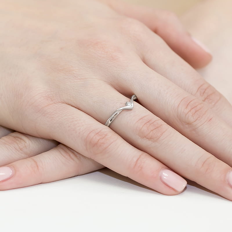 Pierścionek Diament 0,04ct białe złoto 5 Pierścionek Diament 0,04ct białe złoto - obrazek 4