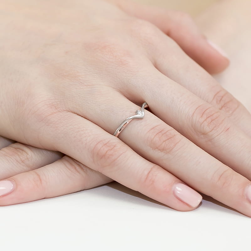 Pierścionek Diament 0,04ct różowe złoto 5 Pierścionek Diament 0,04ct różowe złoto - obrazek 4