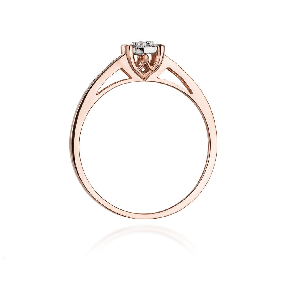 Pierścionek Diament 0,08ct różowe złoto 4 Pierścionek Diament 0,08ct różowe złoto - obrazek 3
