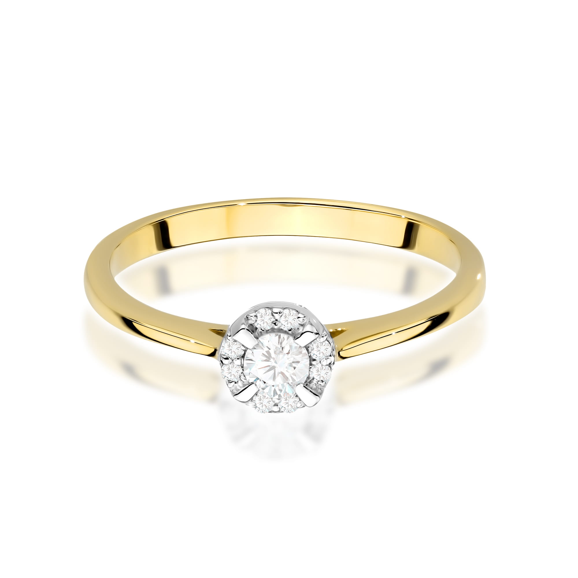 Pierścionek W0560 z diamentami żółte złoto 3 Pierścionek W0560 z diamentami żółte złoto - obrazek 2