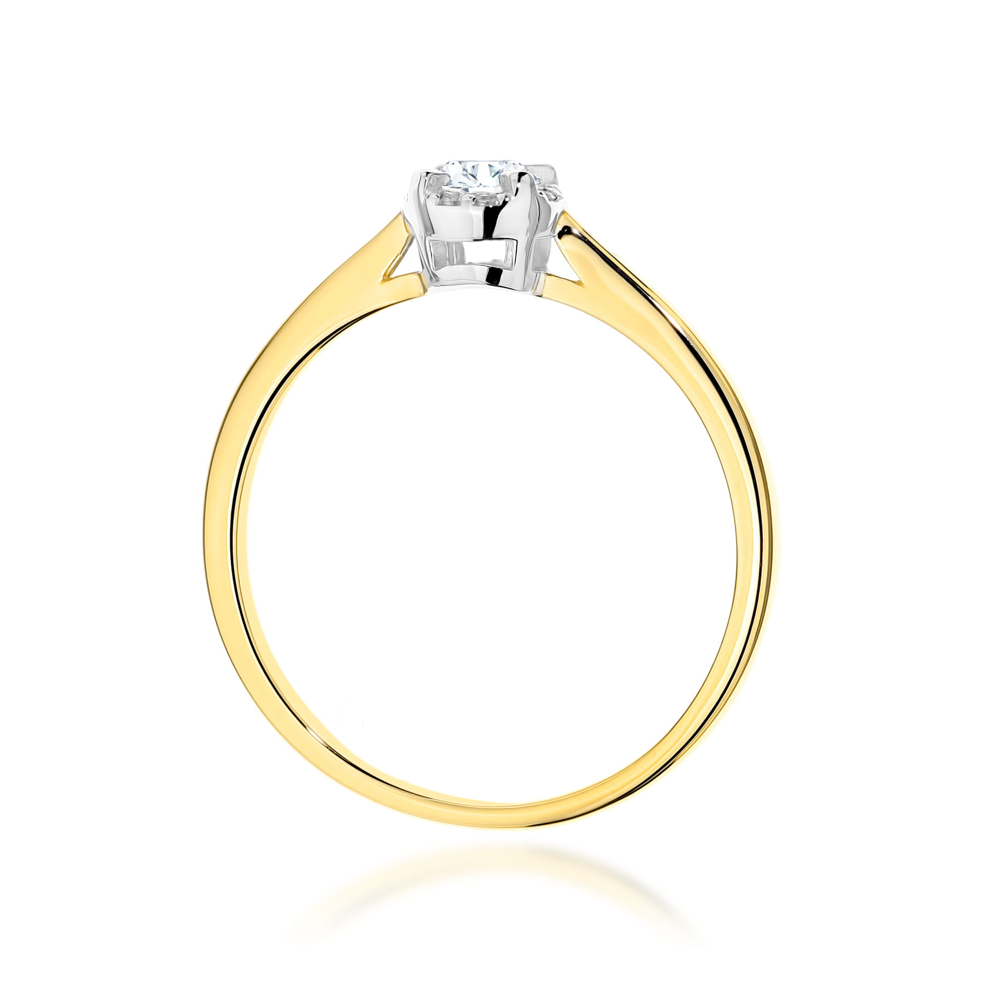 Pierścionek W0560 z diamentami żółte złoto 4 Pierścionek W0560 z diamentami żółte złoto - obrazek 3