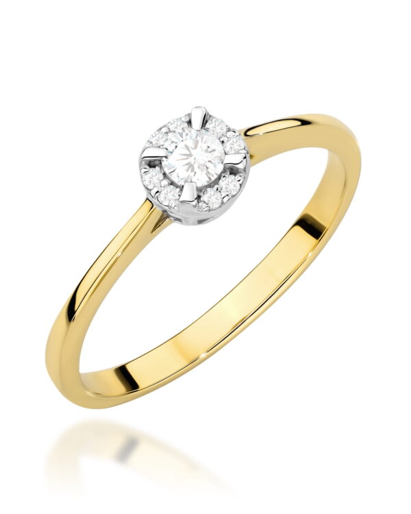 Pierścionek W0560 z diamentami żółte złoto Jubiler Kraków BigDIAMOND