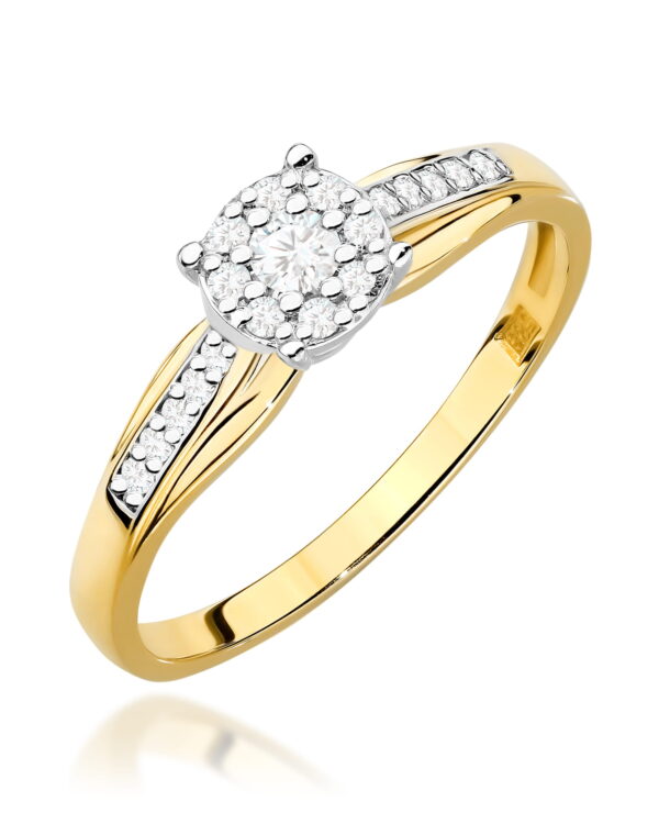 Pierścionek W0564 z diamentami żółte złoto Jubiler Kraków BigDIAMOND