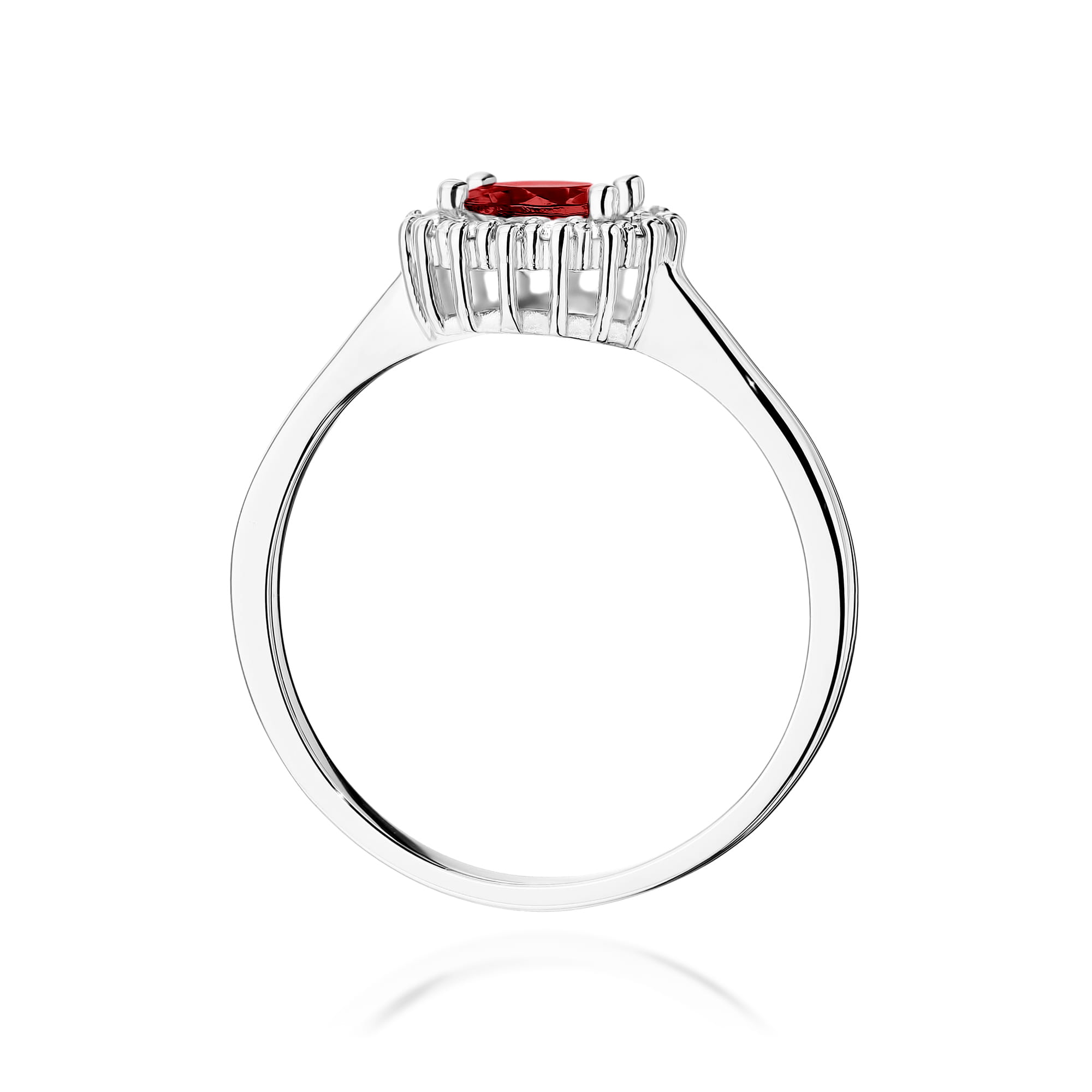 Pierścionek W0572 Granat 0,60ct białe złoto 4 Pierścionek W0572 Granat 0,60ct białe złoto - obrazek 3