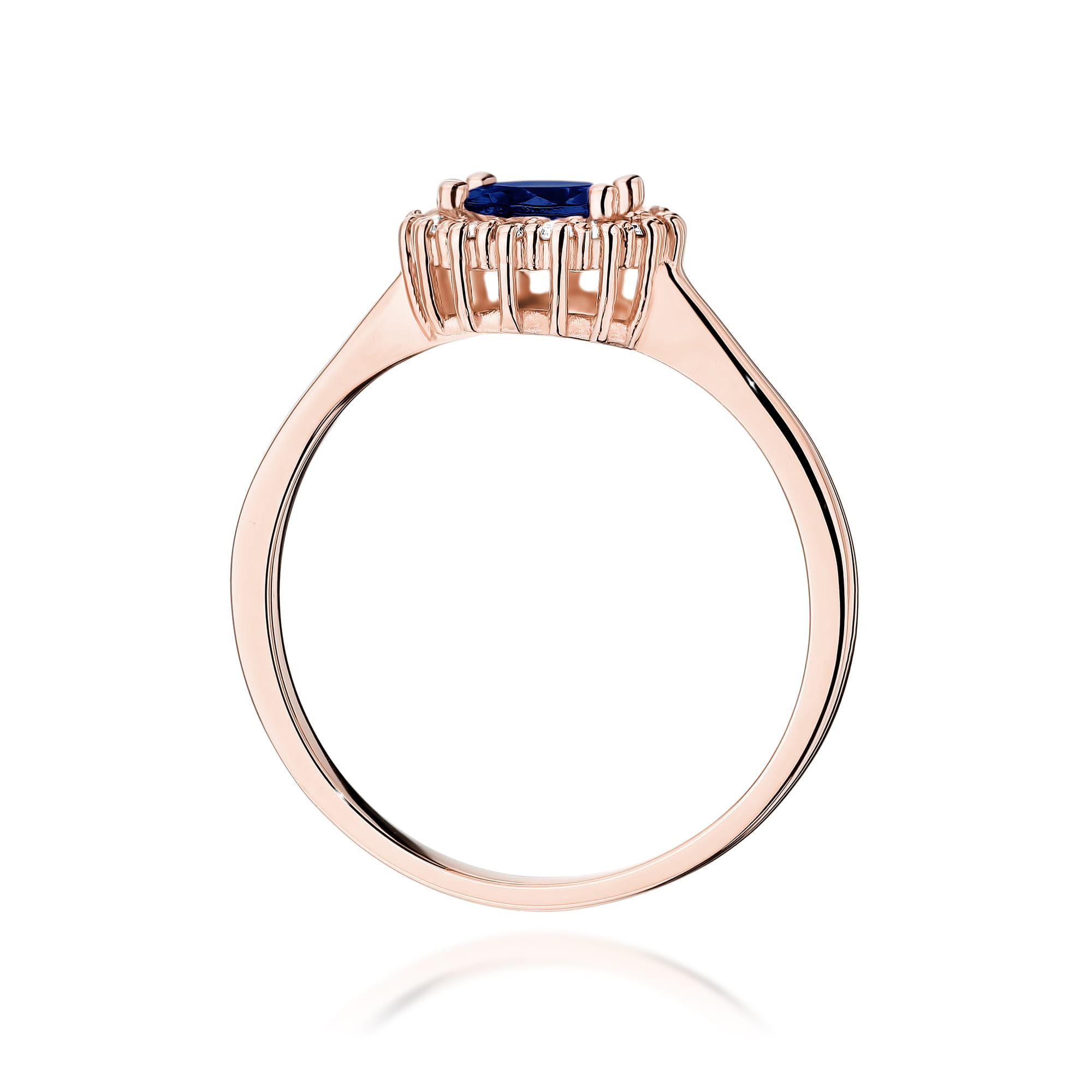 Pierścionek W0572 Szafir 0,50ct różowe złoto 4 Pierścionek W0572 Szafir 0,50ct różowe złoto - obrazek 3