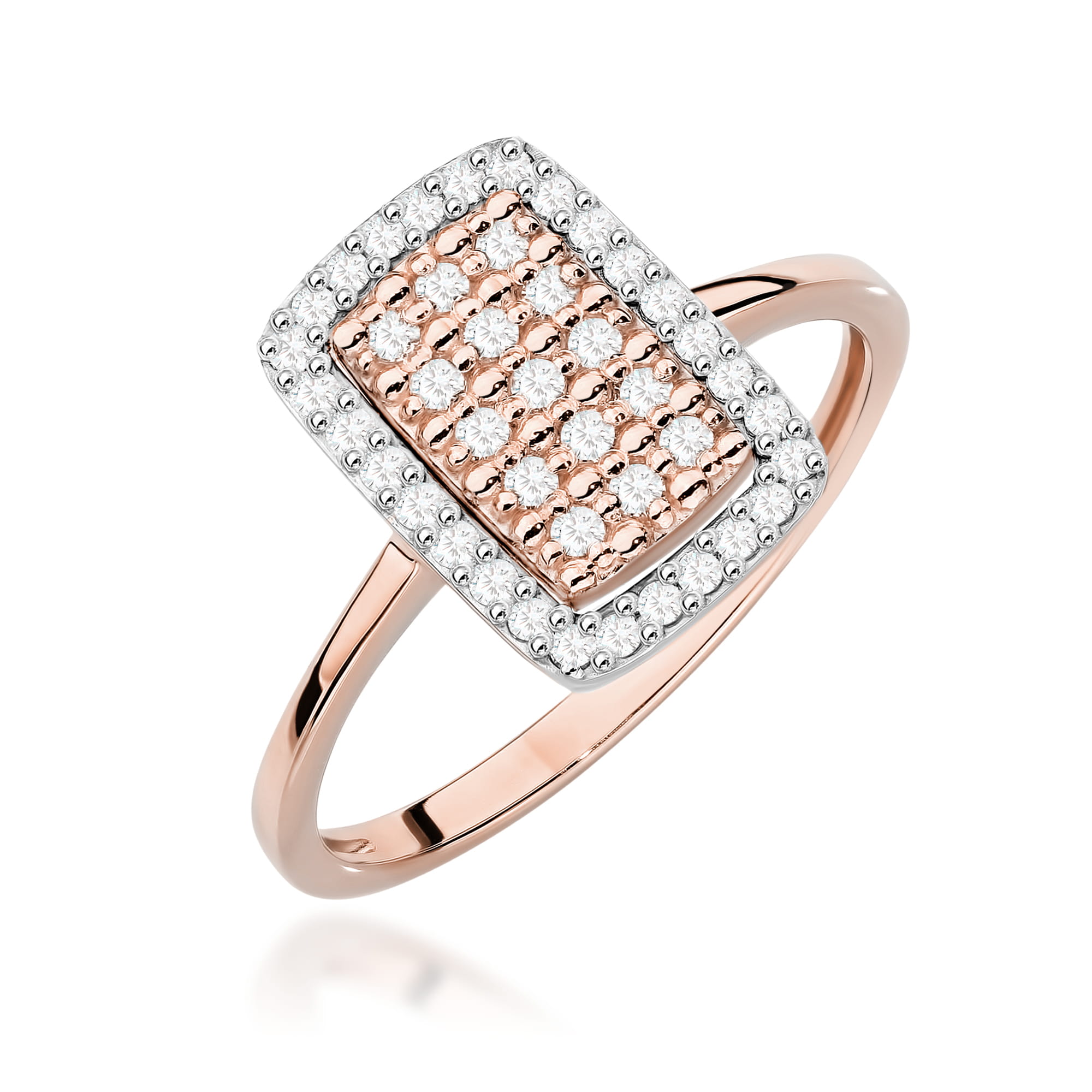 Pierścionek W0573 z diamentami różowe złoto Jubiler Kraków BigDIAMOND