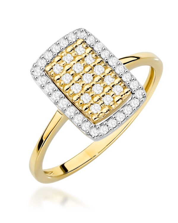 Pierścionek W0573 z diamentami żółte złoto Jubiler Kraków BigDIAMOND