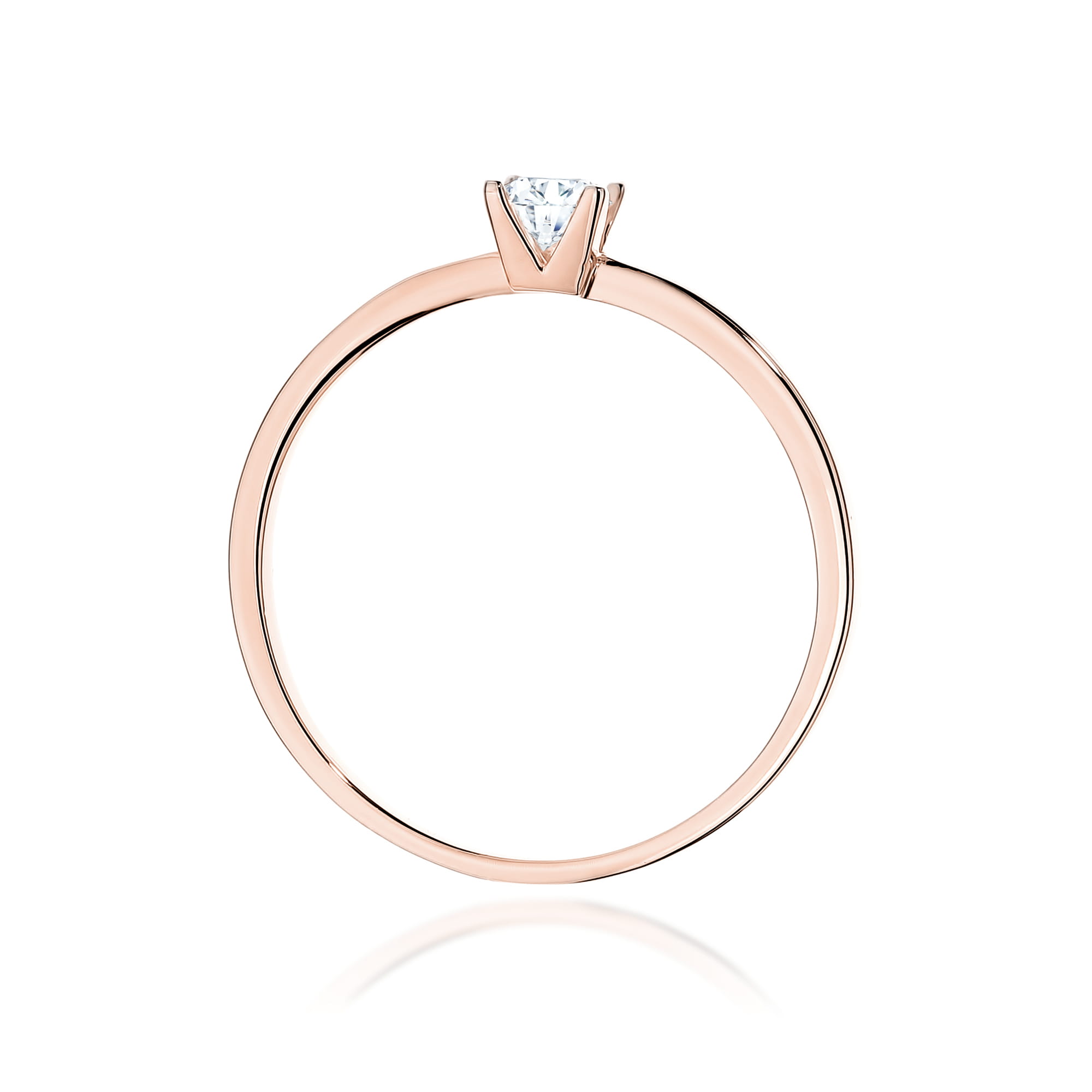 Pierścionek Diament 0,15ct różowe złoto 4 Pierścionek Diament 0,15ct różowe złoto - obrazek 3
