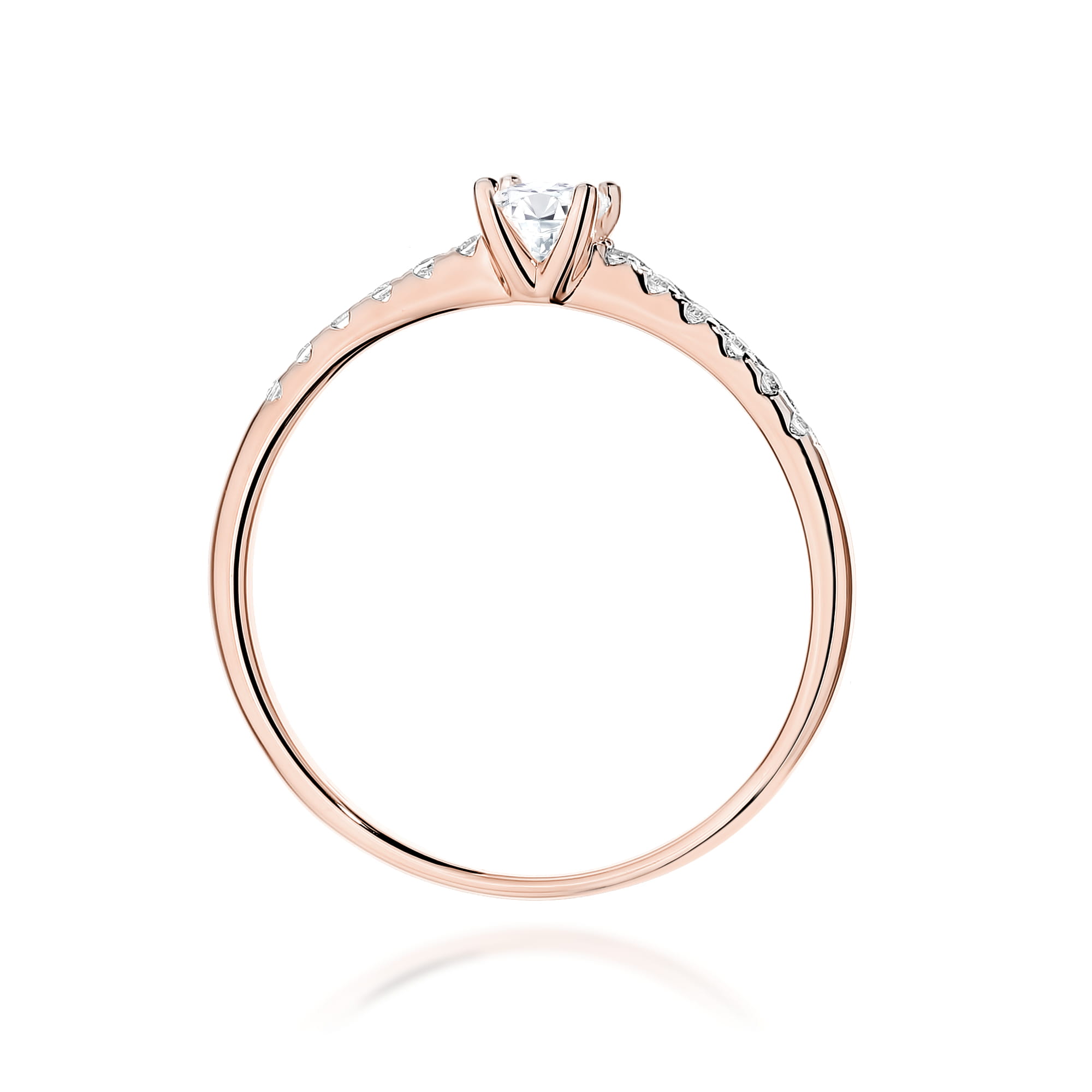 Pierścionek Diament 0,15ct różowe złoto 4 Pierścionek Diament 0,15ct różowe złoto - obrazek 3
