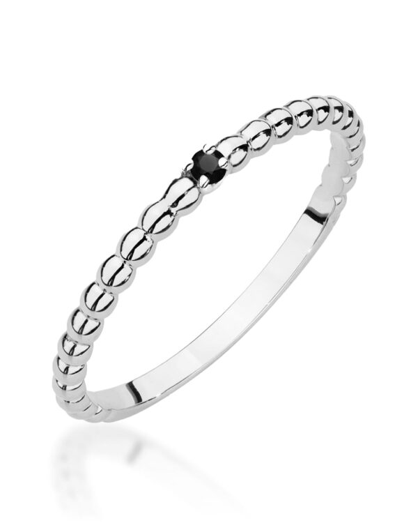 Pierścionek W0601 Czarny Diament 0