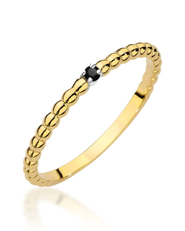 Pierścionek W0601 Czarny Diament 0