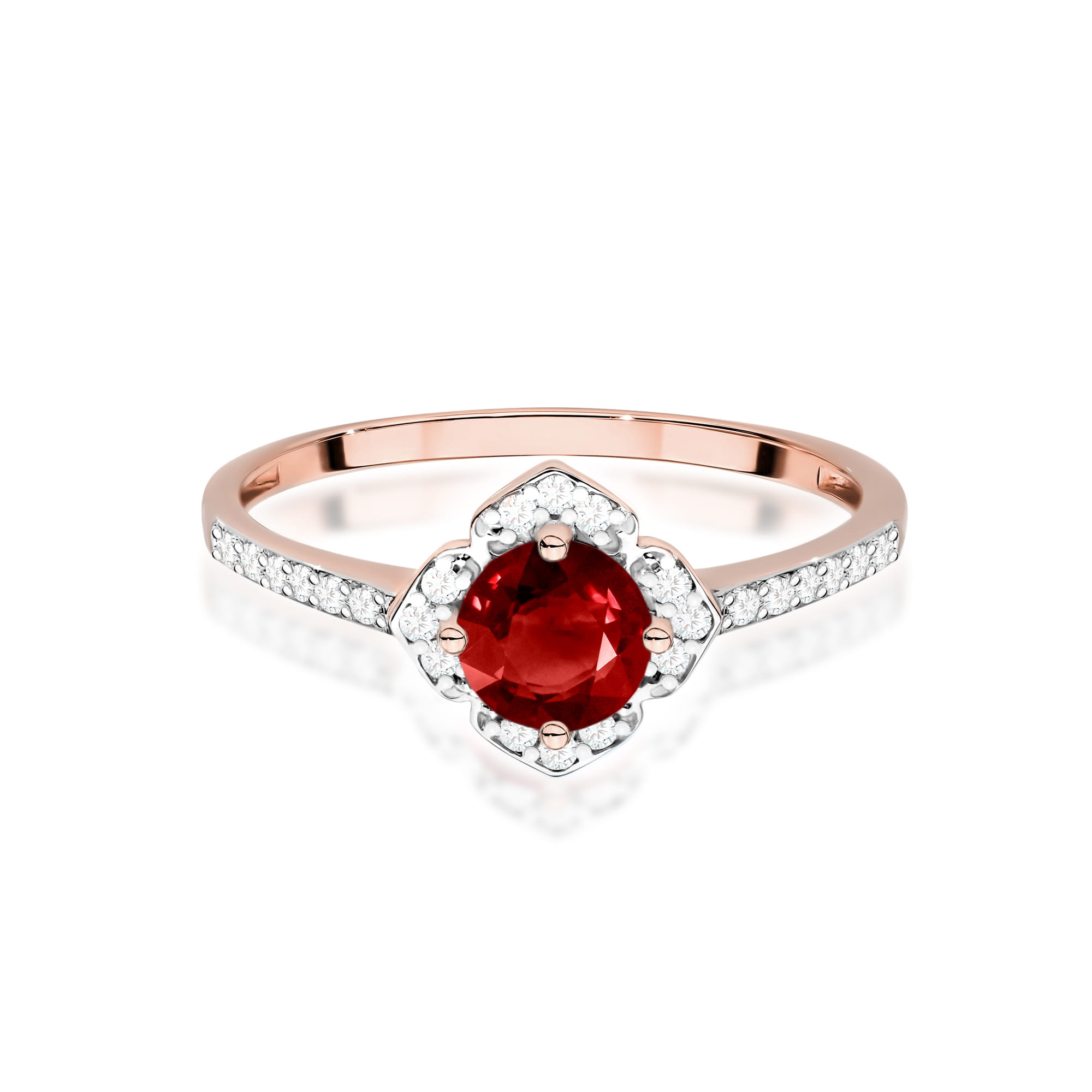 Pierścionek Granat 0,60ct różowe złoto 3 60ct różowe złoto Jubiler Kraków BigDIAMOND