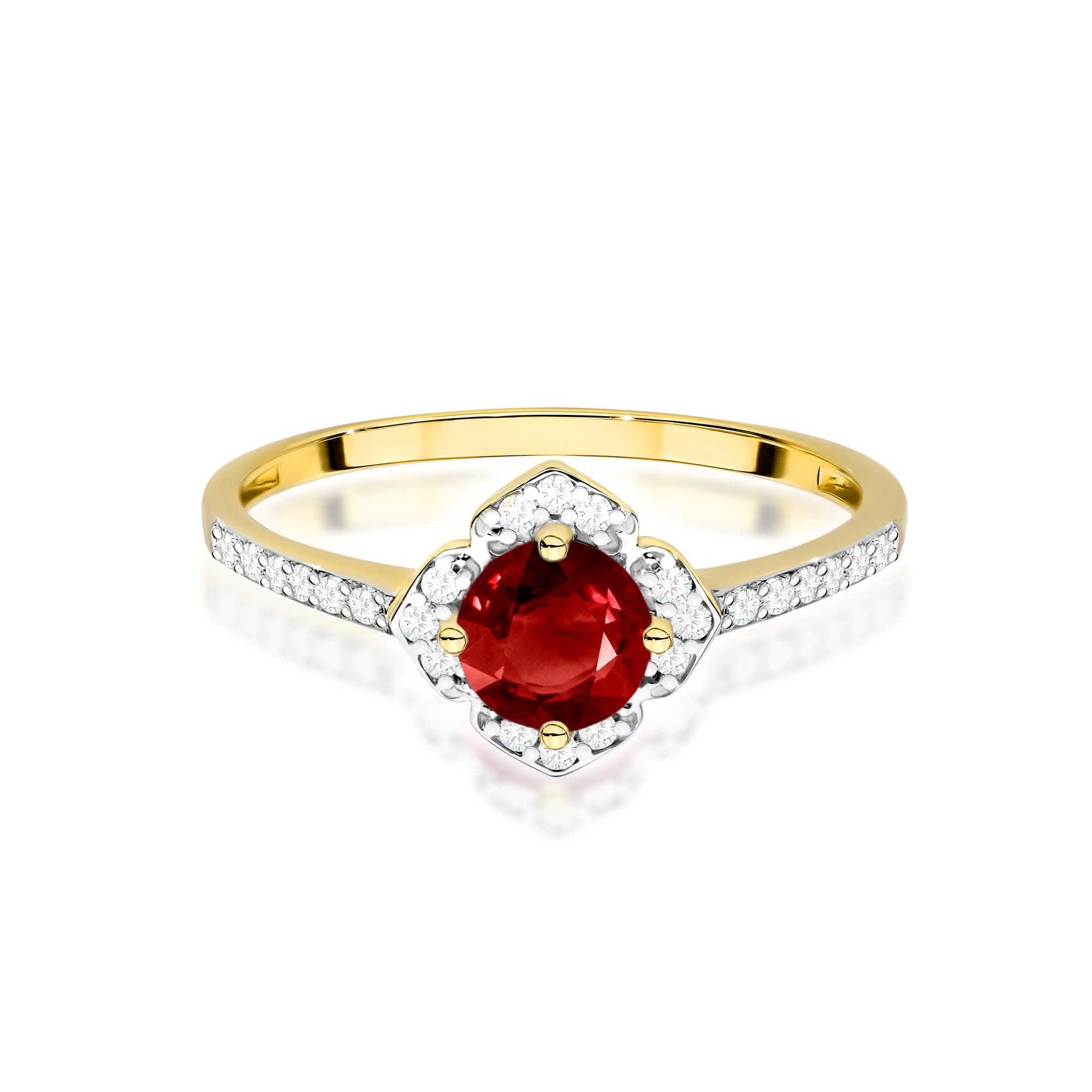 Pierścionek Granat 0,60ct żółte złoto 3 60ct żółte złoto Jubiler Kraków BigDIAMOND
