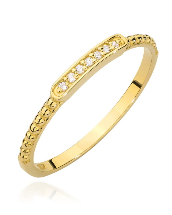 Pierścionek W0606 z diamentami żółte złoto Jubiler Kraków BigDIAMOND