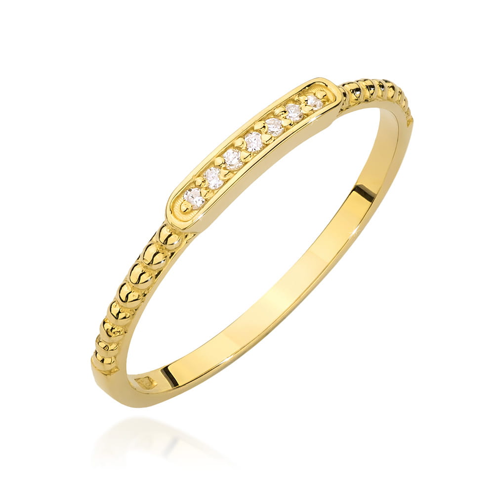 Pierścionek W0606 z diamentami żółte złoto Jubiler Kraków BigDIAMOND