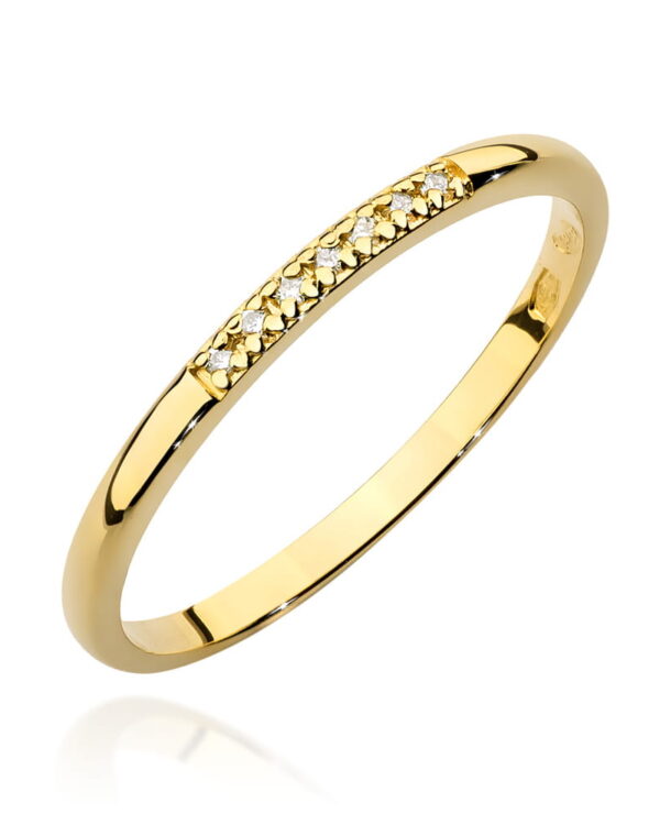 Pierścionek W0607 z diamentami żółte złoto Jubiler Kraków BigDIAMOND