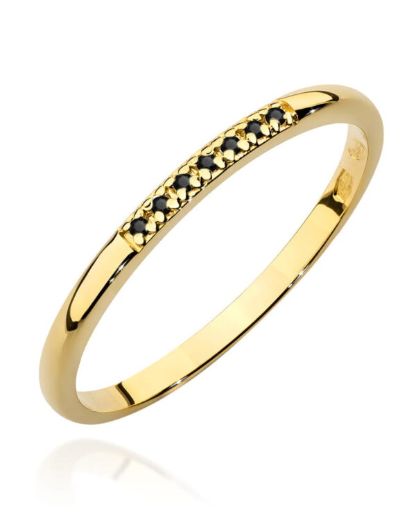 Pierścionek W0607 z diamentami żółte złoto Jubiler Kraków BigDIAMOND