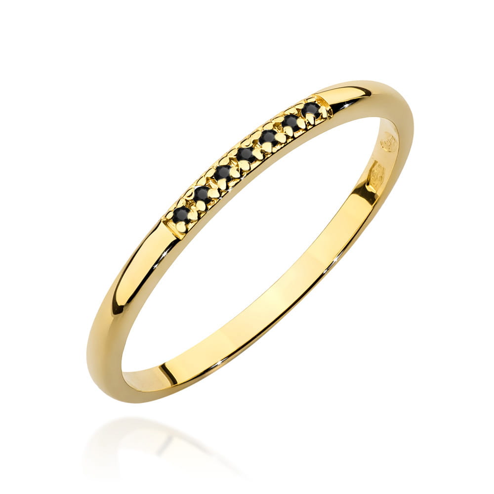 Pierścionek W0607 z diamentami żółte złoto Jubiler Kraków BigDIAMOND