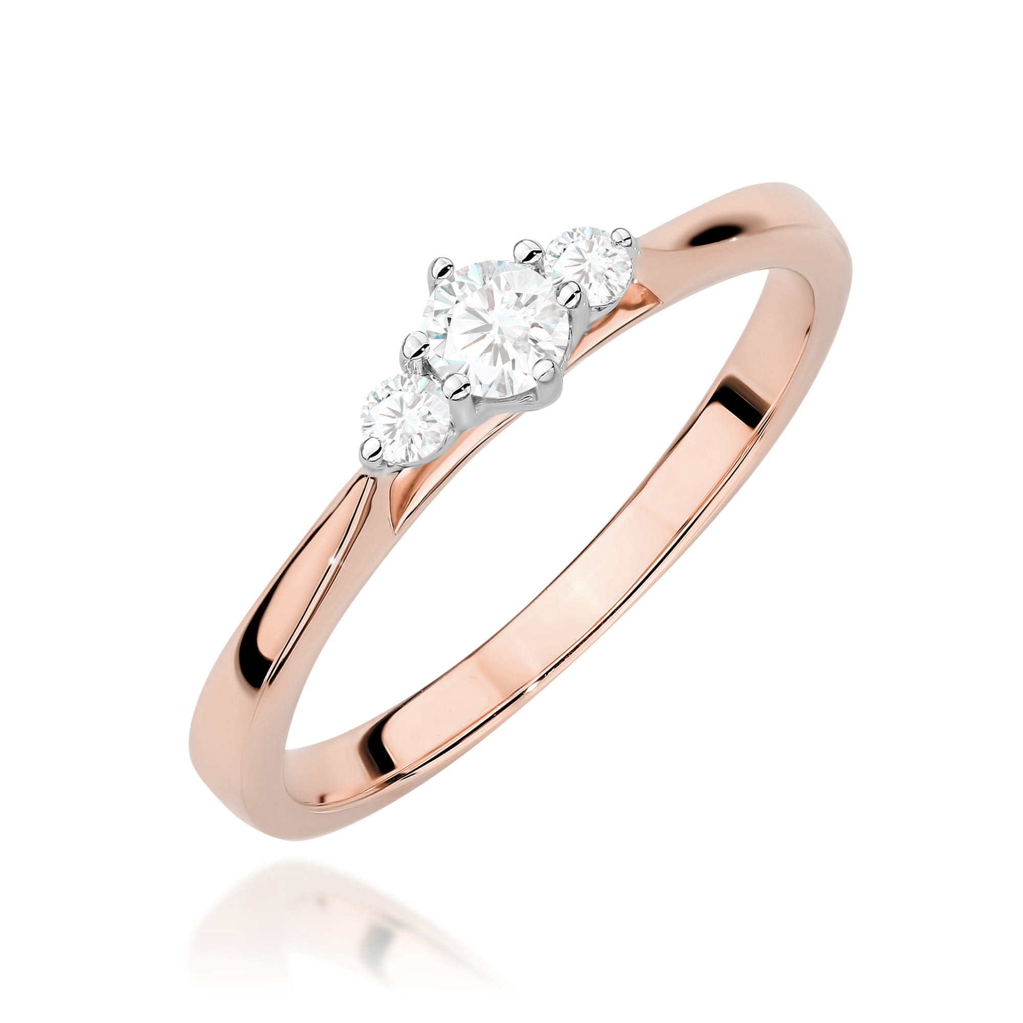 Pierścionek W0608 z diamentami różowe złoto Jubiler Kraków BigDIAMOND