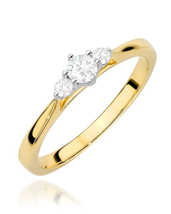 Pierścionek W0608 z diamentami żółte złoto Jubiler Kraków BigDIAMOND
