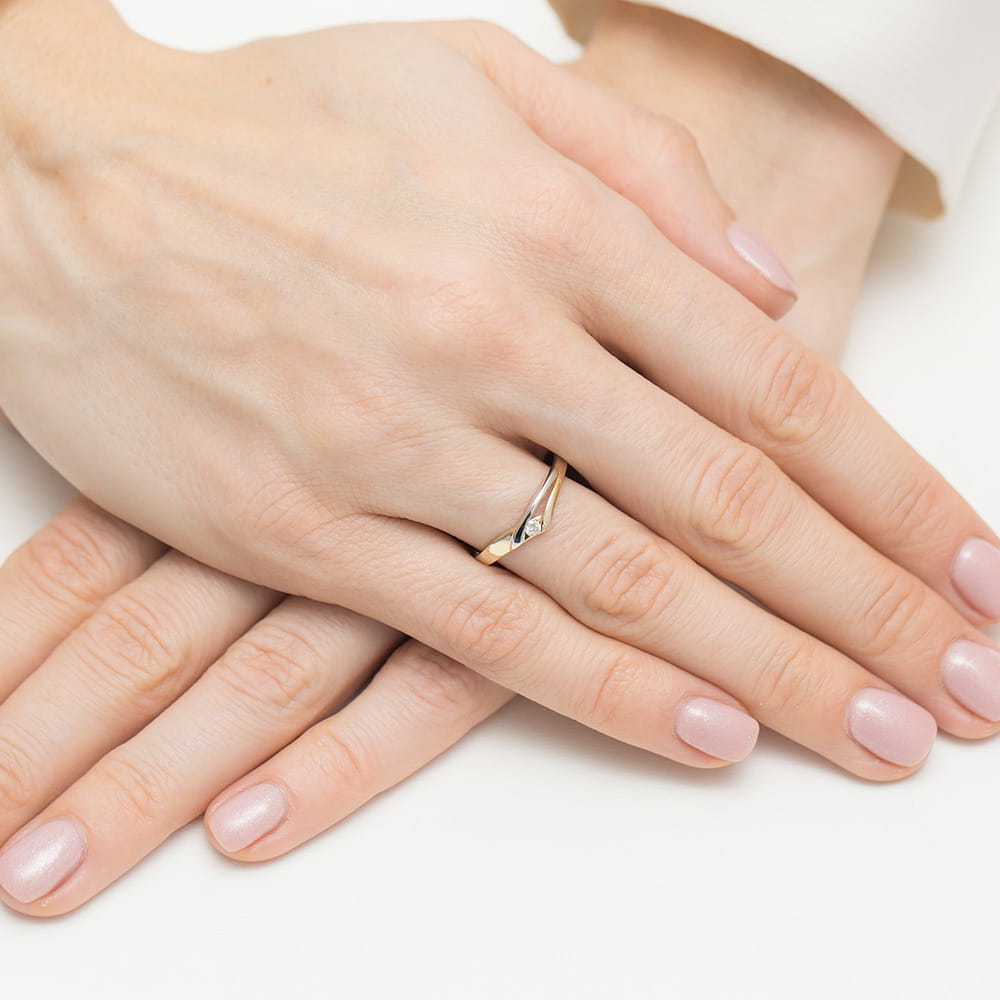Pierścionek Diament 0,04ct żółte złoto 5 Pierścionek Diament 0,04ct żółte złoto - obrazek 4