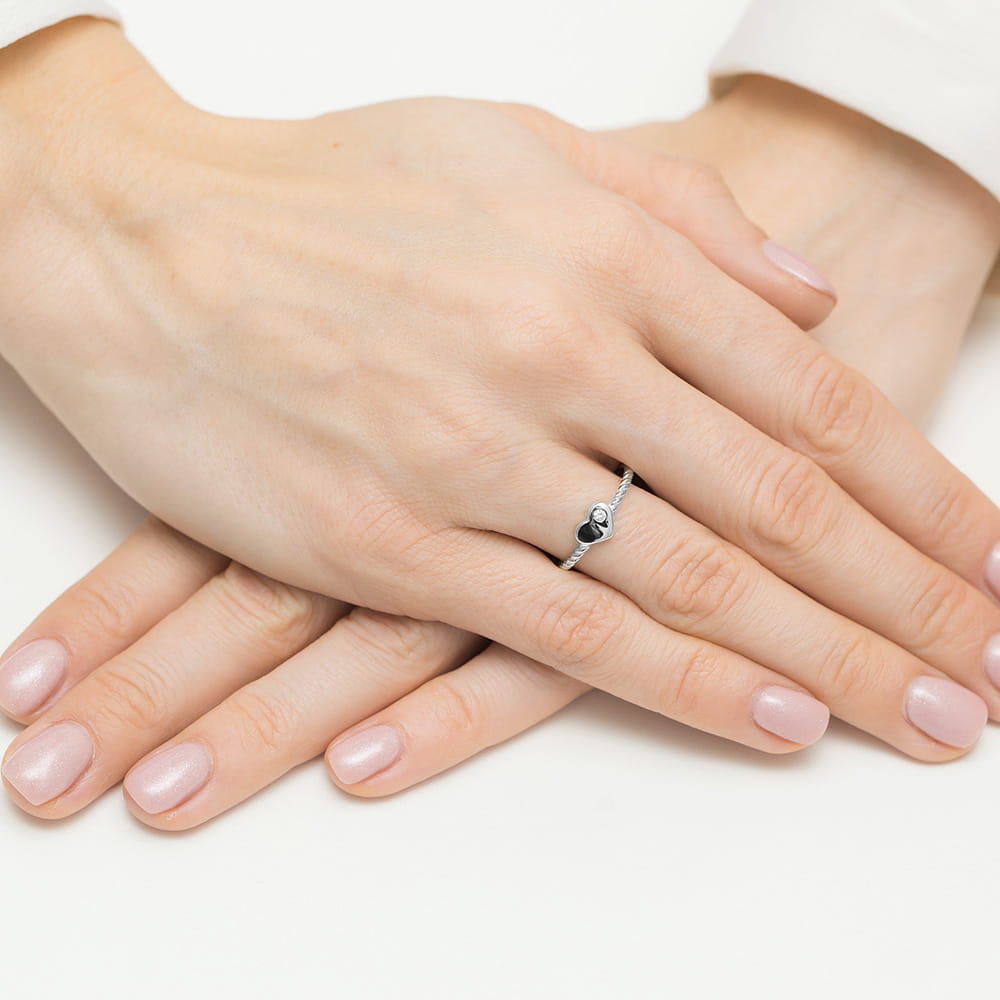 Pierścionek Diament 0,03ct białe złoto 5 Pierścionek Diament 0,03ct białe złoto - obrazek 4