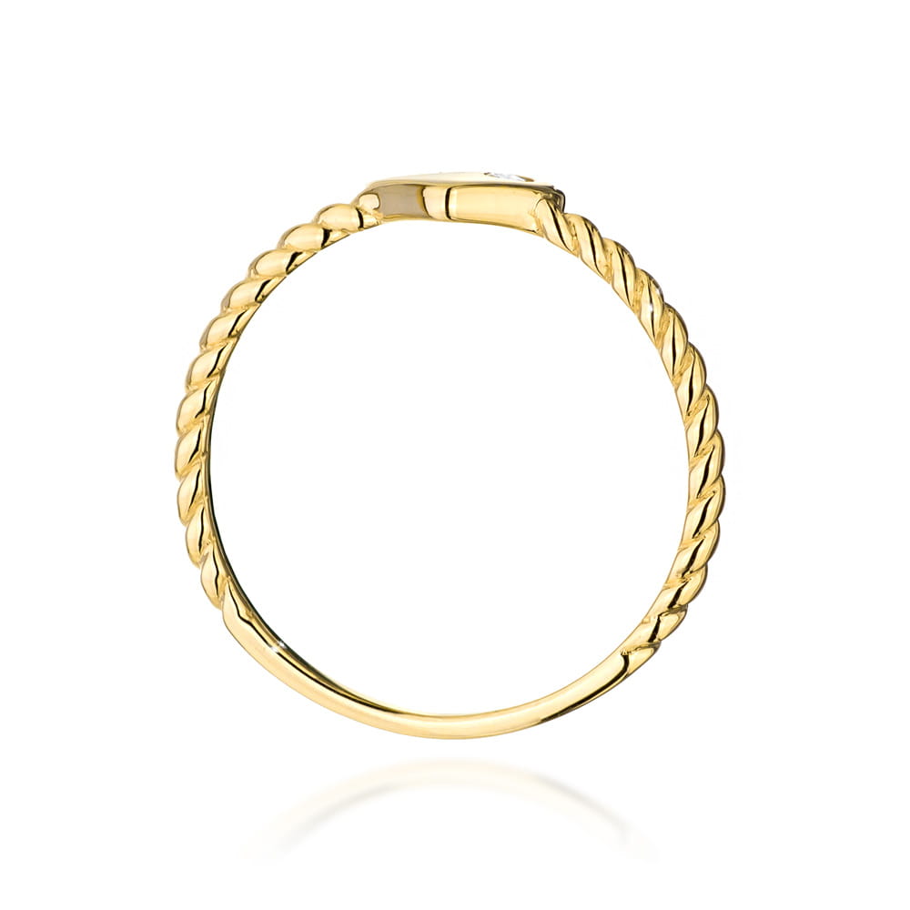 Pierścionek Diament 0,03ct żółte złoto 4 Pierścionek Diament 0,03ct żółte złoto - obrazek 3