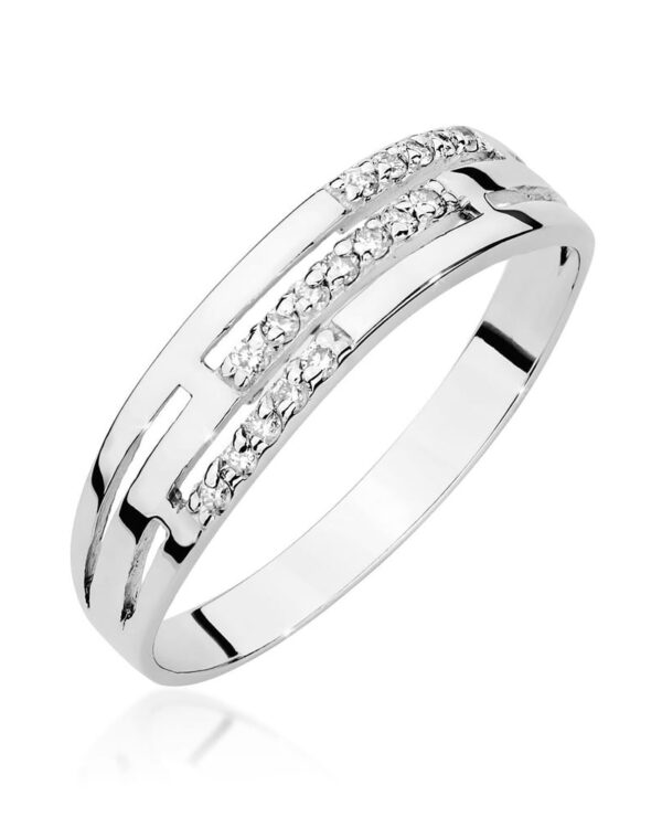 Pierścionek W0612 z diamentami białe złoto Jubiler Kraków BigDIAMOND
