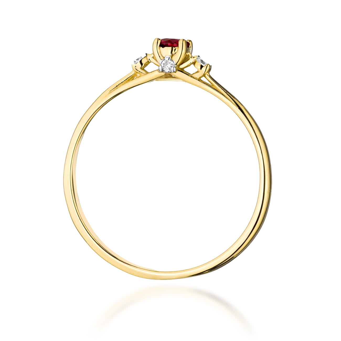 Pierścionek Rubin 0,15ct żółte złoto 4 Pierścionek Rubin 0,15ct żółte złoto - obrazek 3