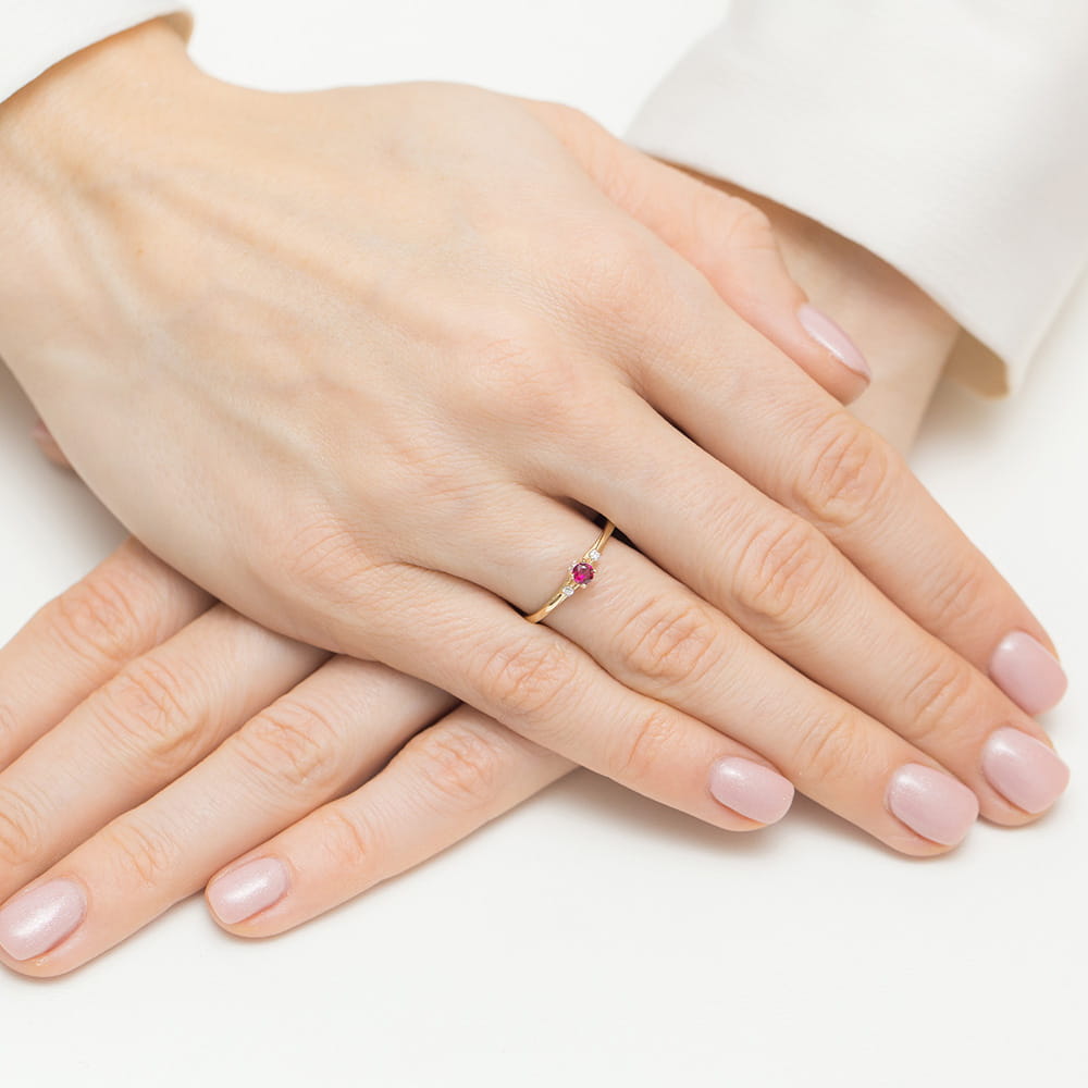 Pierścionek Rubin 0,15ct żółte złoto 5 Pierścionek Rubin 0,15ct żółte złoto - obrazek 4