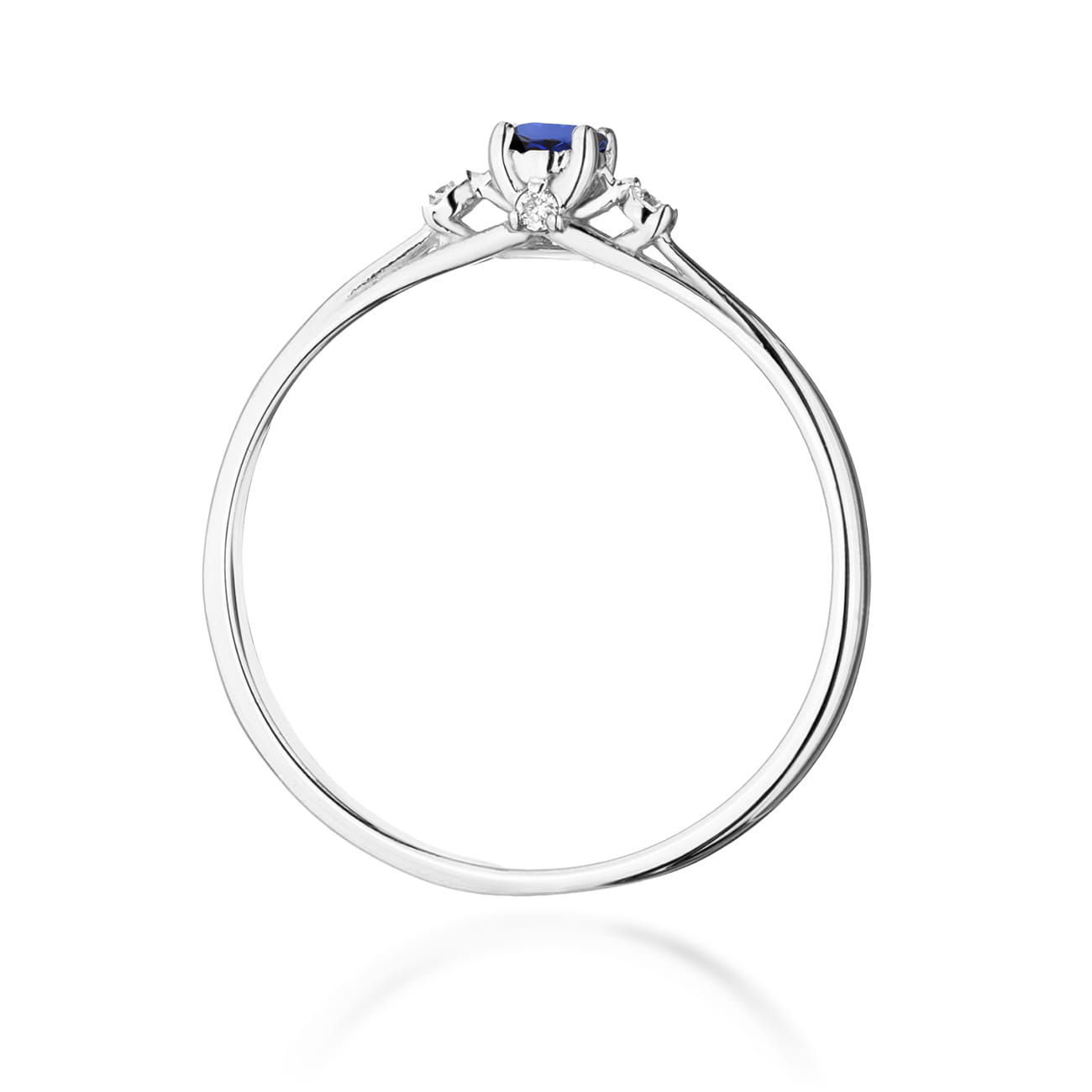 Pierścionek Szafir 0,15ct białe złoto 4 Pierścionek Szafir 0,15ct białe złoto - obrazek 3