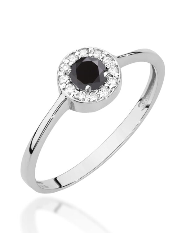 Pierścionek W0616 Czarny Diament 0