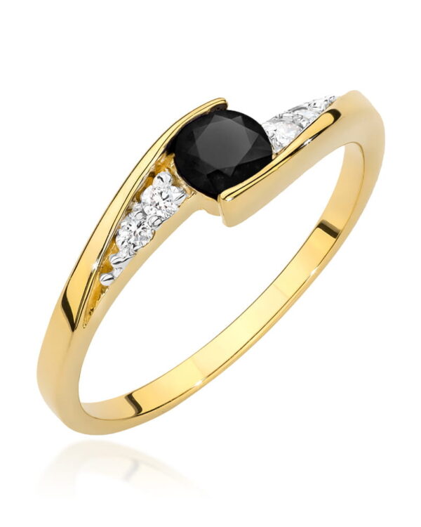 Pierścionek W0618 Czarny Diament 0