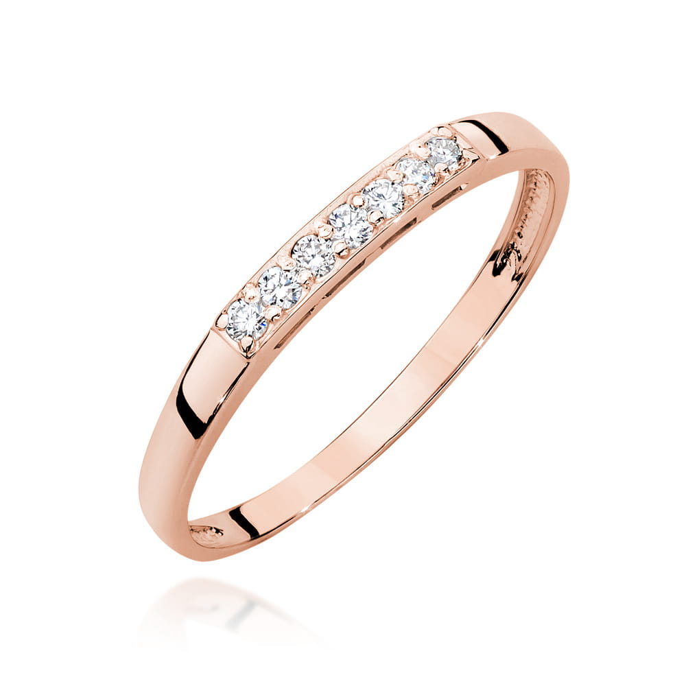 Pierścionek W0619 z diamentami różowe złoto Jubiler Kraków BigDIAMOND