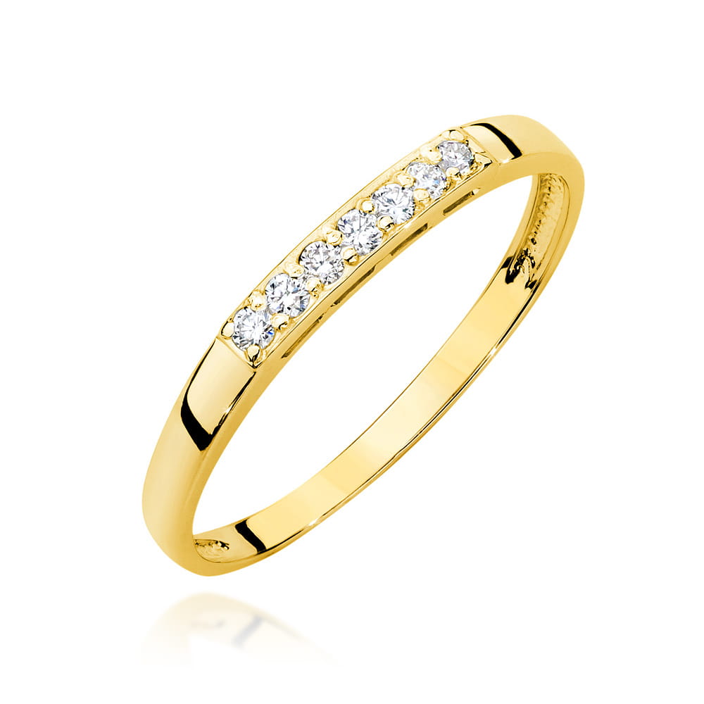 Pierścionek W0619 z diamentami żółte złoto Jubiler Kraków BigDIAMOND